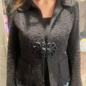 Nanette Lepore jacket, brown and black tweed. Size Medium